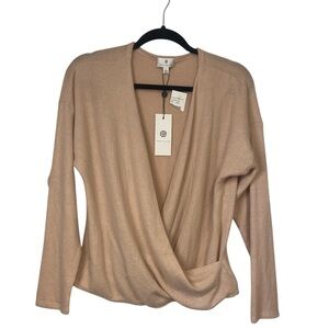 NWT Socialite Sweater Criss Cross Deep V-neck Front Ladies Sz L Soft Ribbed